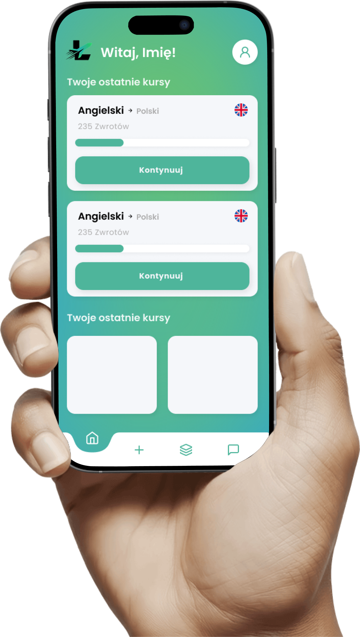 Lingaway app interface on a smartphone